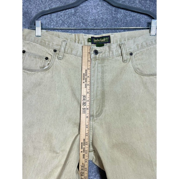 Timberland Weathergear Jeans Mens Size 38x32 Tan Denim Straight Leg Cotton - Picture 7 of 13